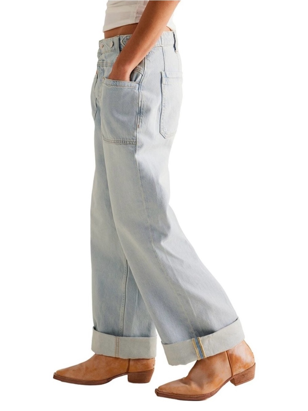 Free People Palmer Cuffed Jeans - Picture 2 of 6